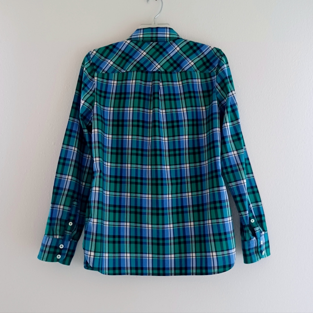 TALBOTS Green Plaid Shirt, size XS - Picture 2 of 12